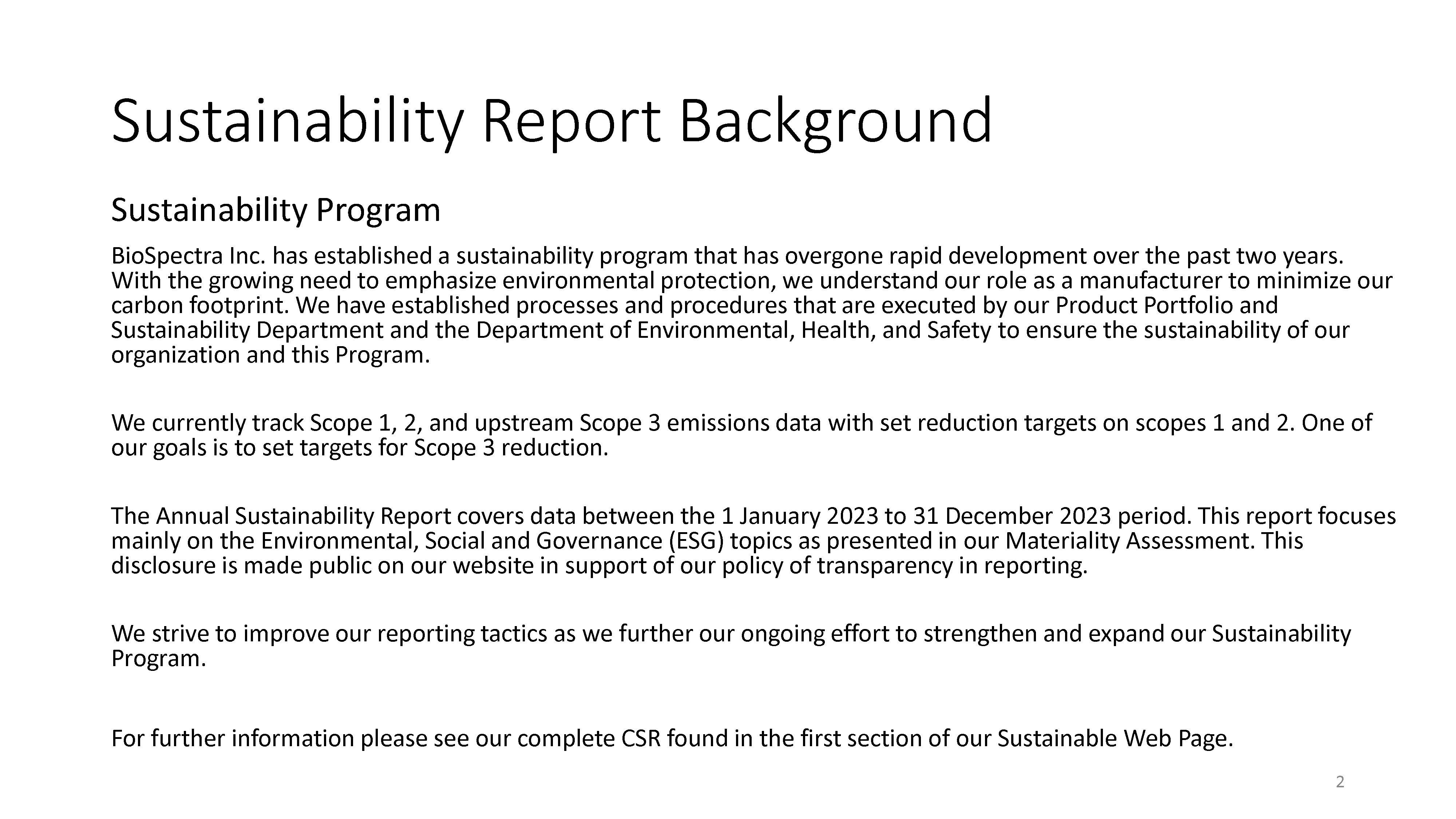 Corporate Sustainability Report PP (005) DEM 09.06.2024 V.1.1 Page 02