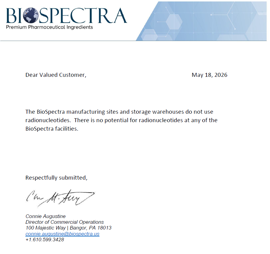 Radionucleotides Statement